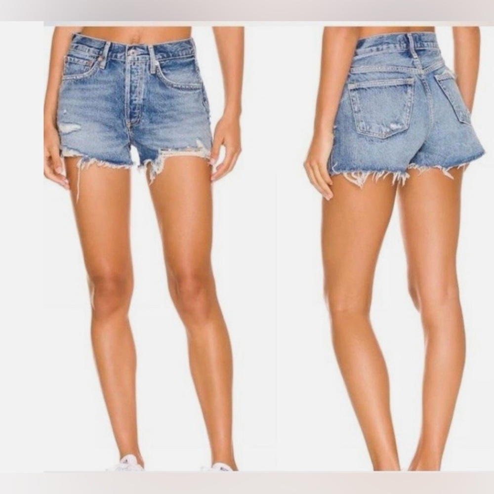 AGOLDE Parker Cut Off Jean Shorts - Picture 2 of 9